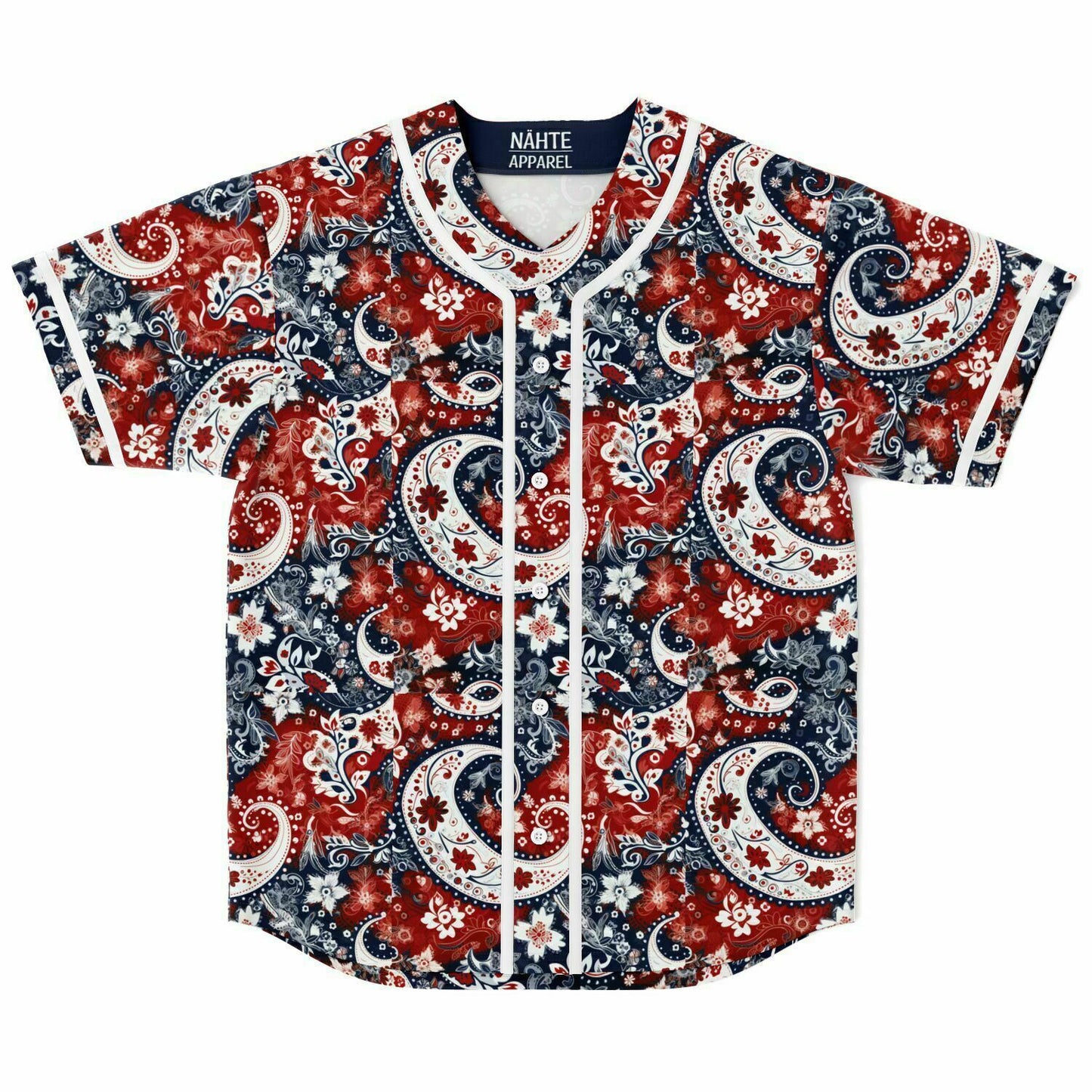 Red and Blue Bandana Baseball Jersey