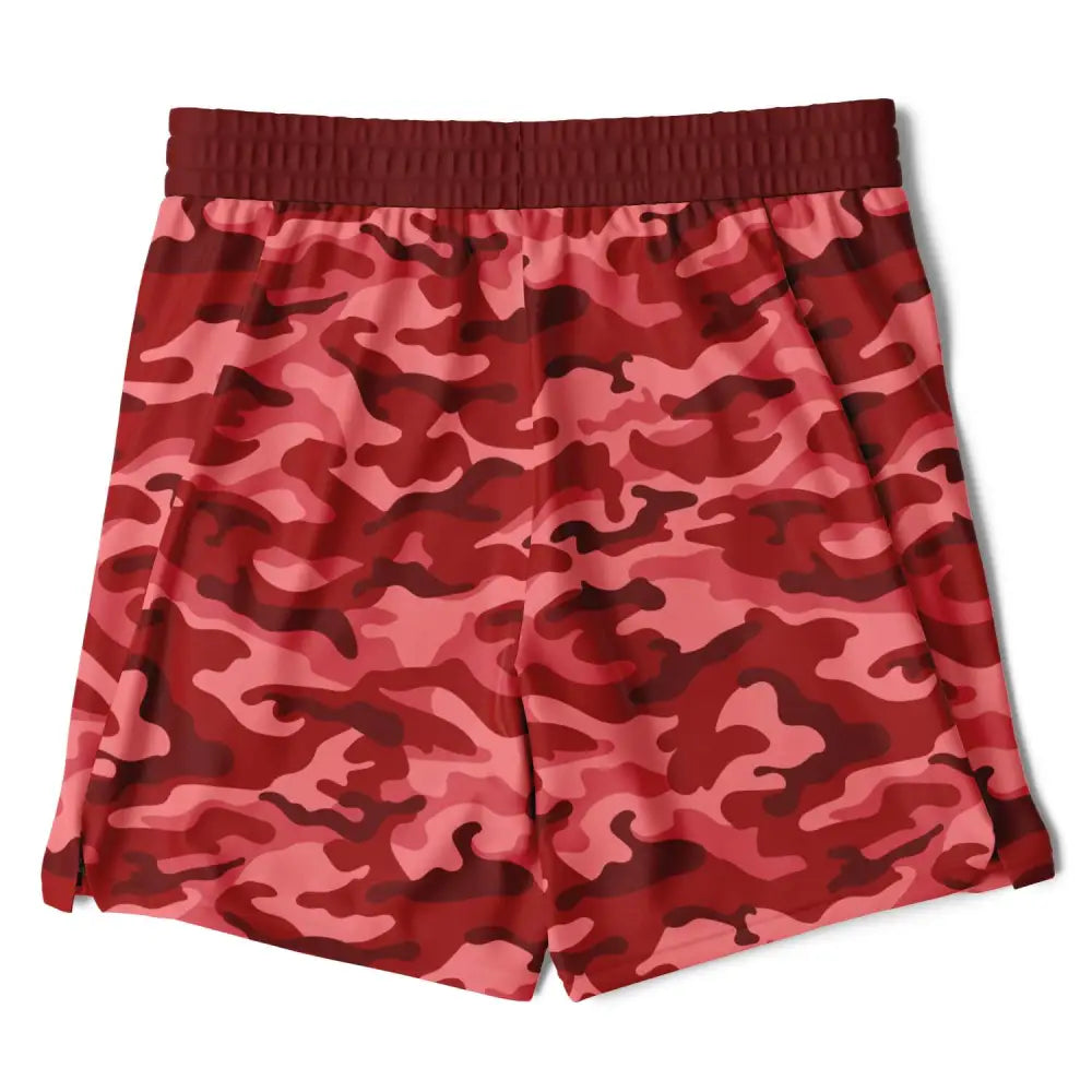2 in 1 Red Camo Shorts - Men’s 2-in-1 Shorts - AOP