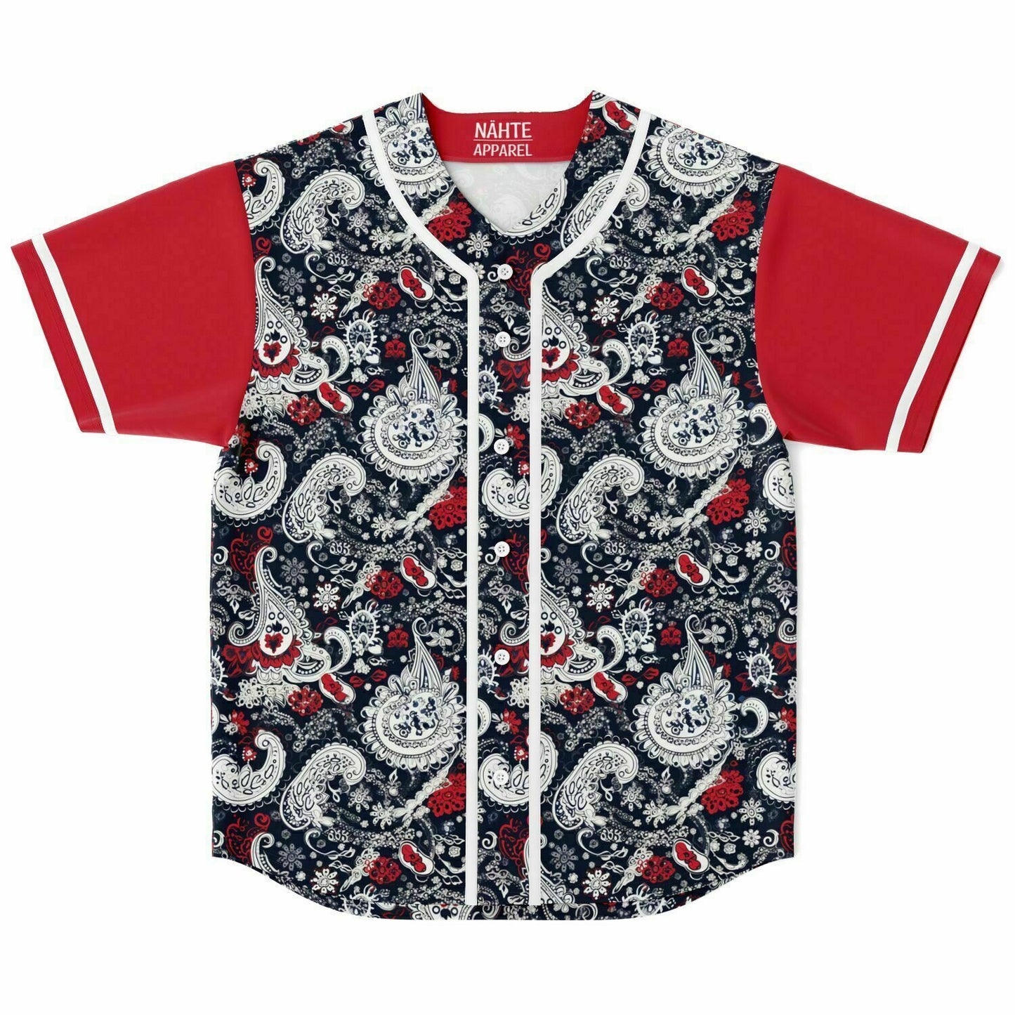Red, Blue and White Bandana Baseball Jersey