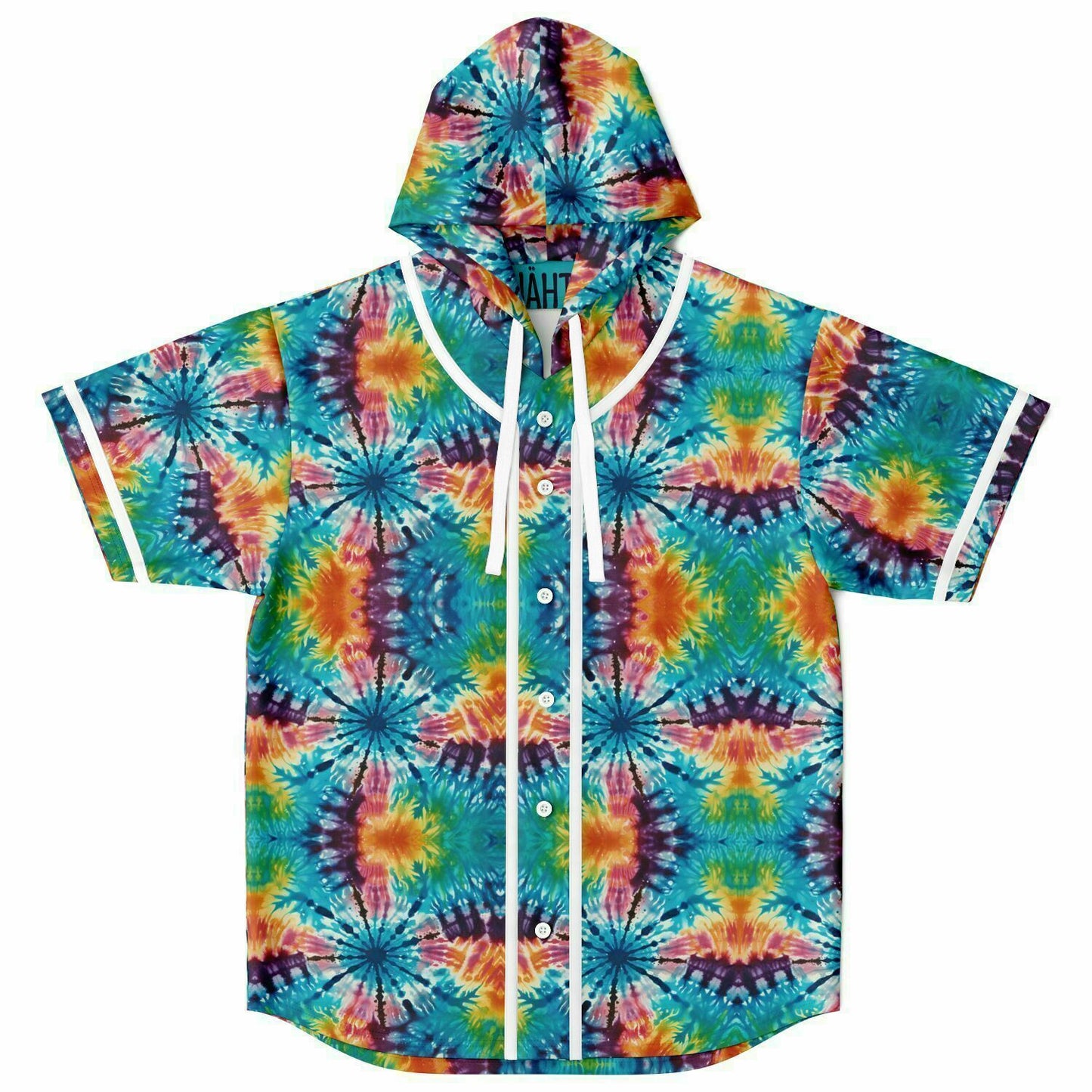 Hooded Tye Dye Baseball Jersey