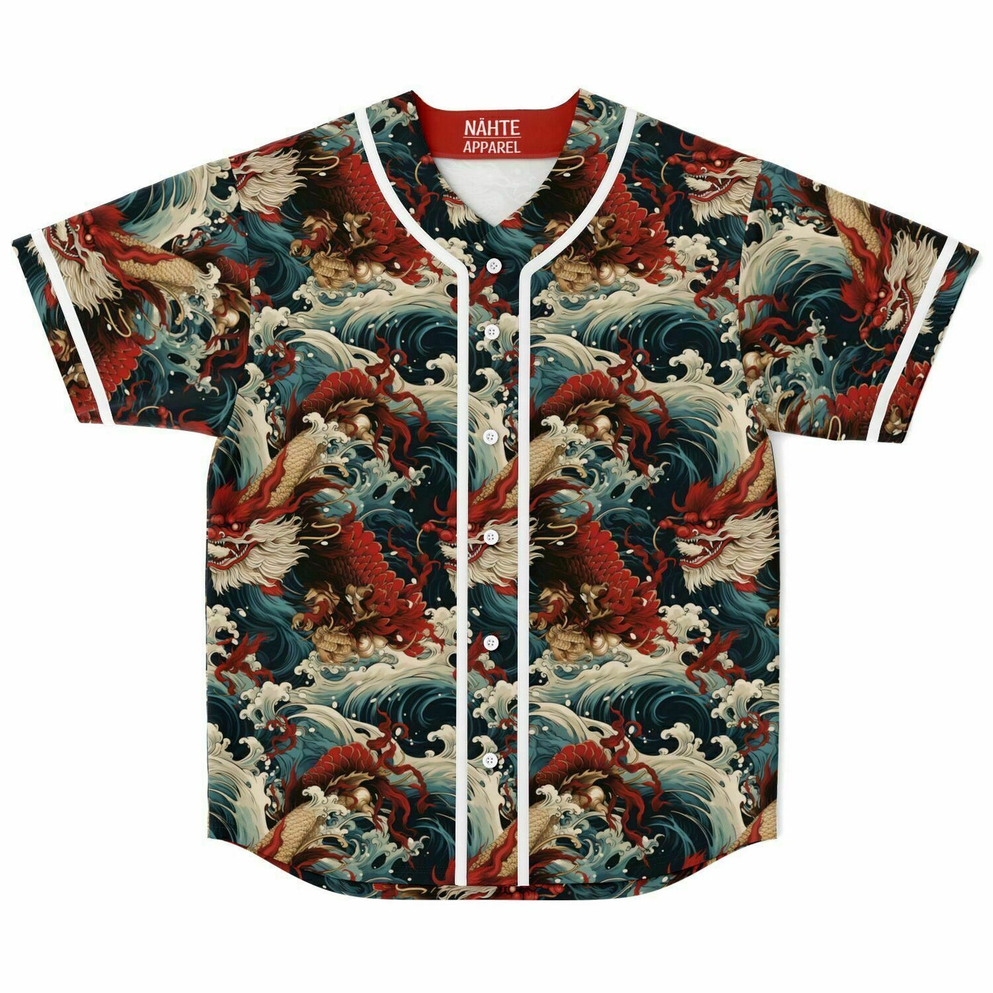 Red Dragons and Blue Waters Baseball Jersey