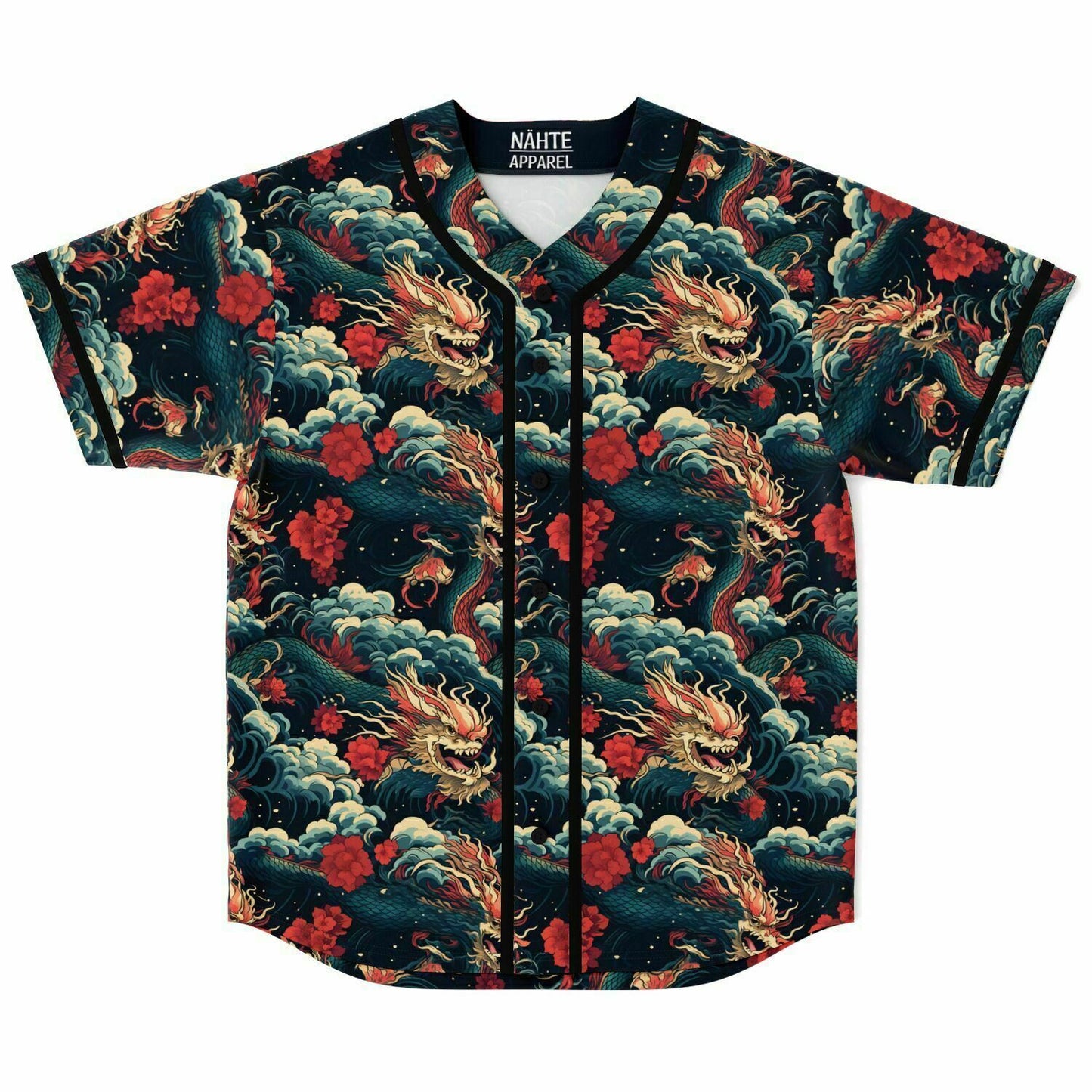 Dragons and Flowers Baseball Jersey