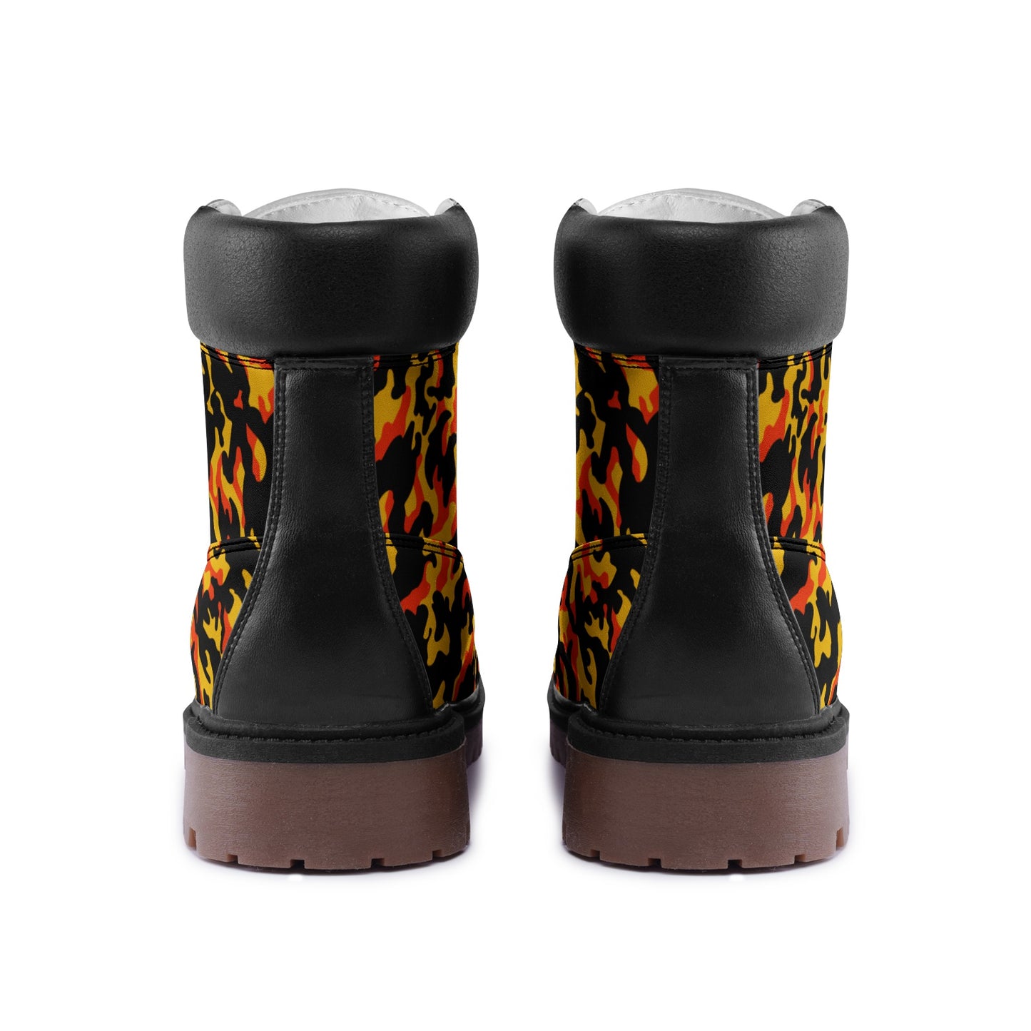 Yellow and Orange Camo Premium Vegan Leather Chukka Boots