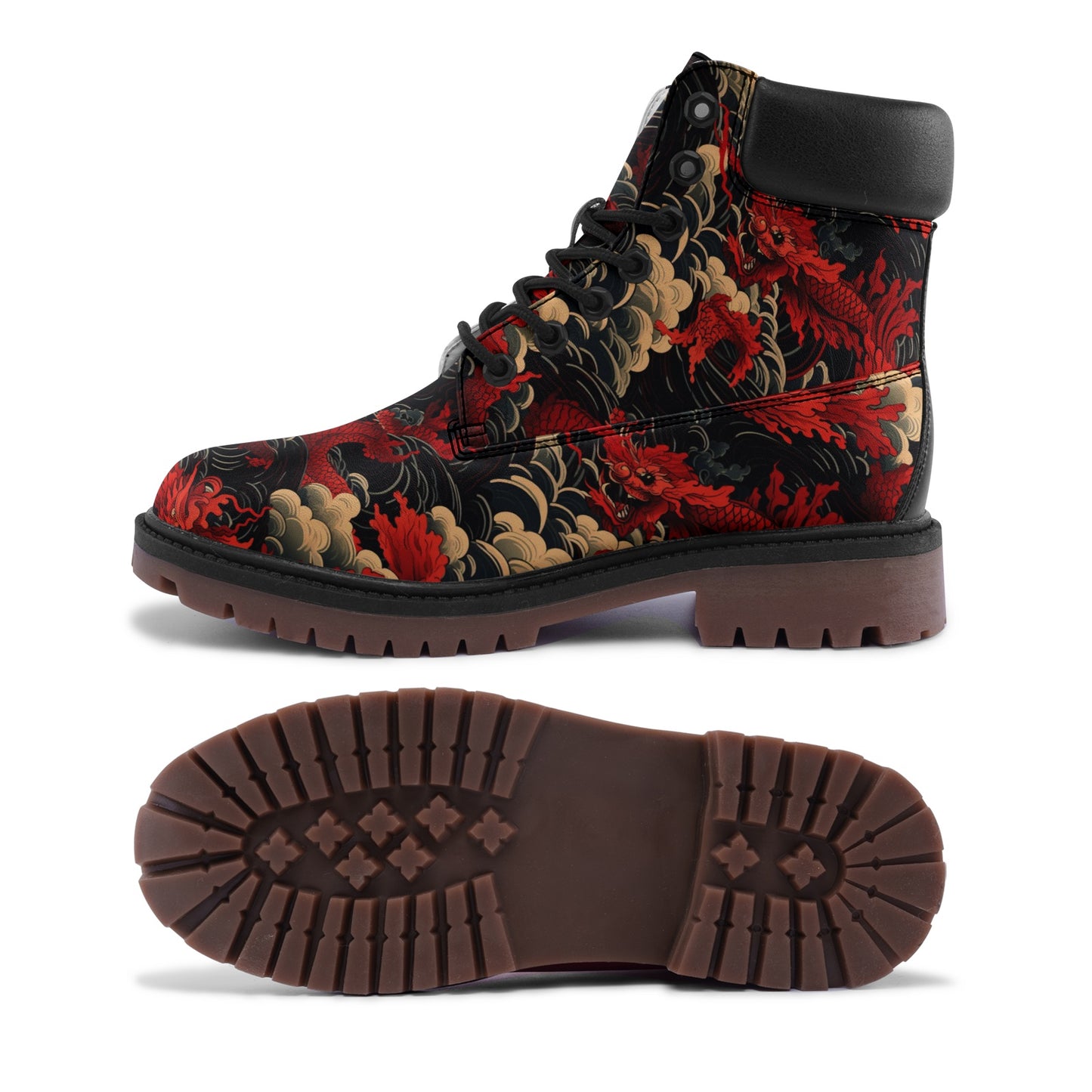 Red Sea Dragon Premium Vegan Leather Chukka Boots