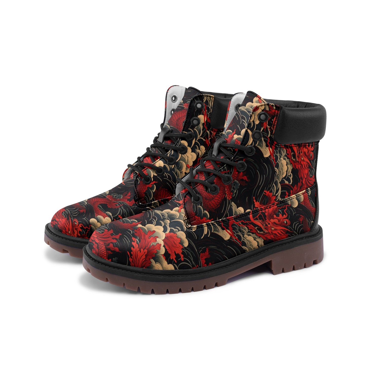 Red Sea Dragon Premium Vegan Leather Chukka Boots