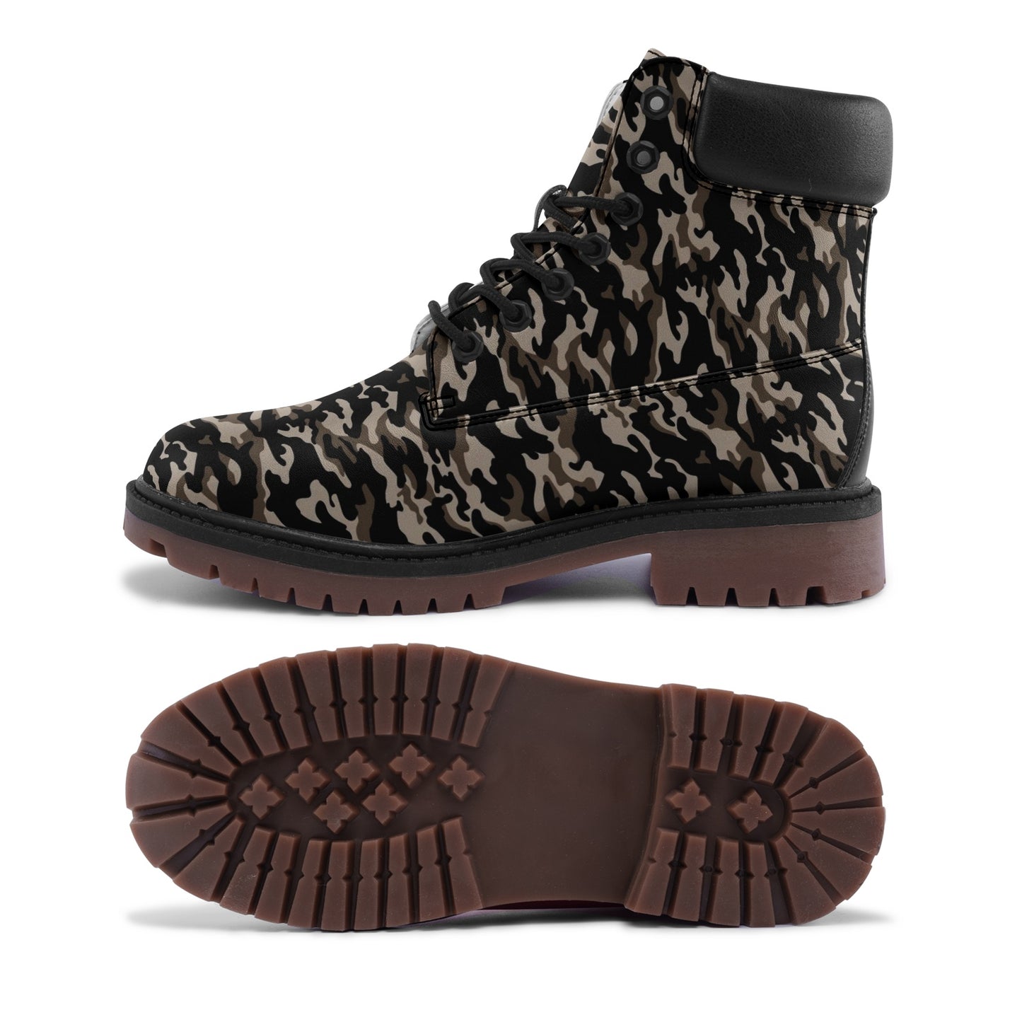 Brown Camo Premium Vegan Leather Chukka Boots