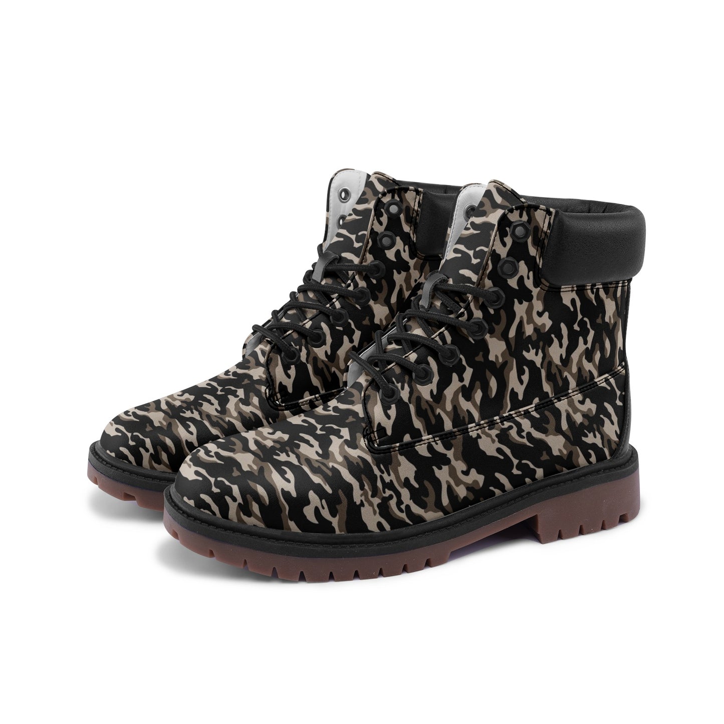 Brown Camo Premium Vegan Leather Chukka Boots