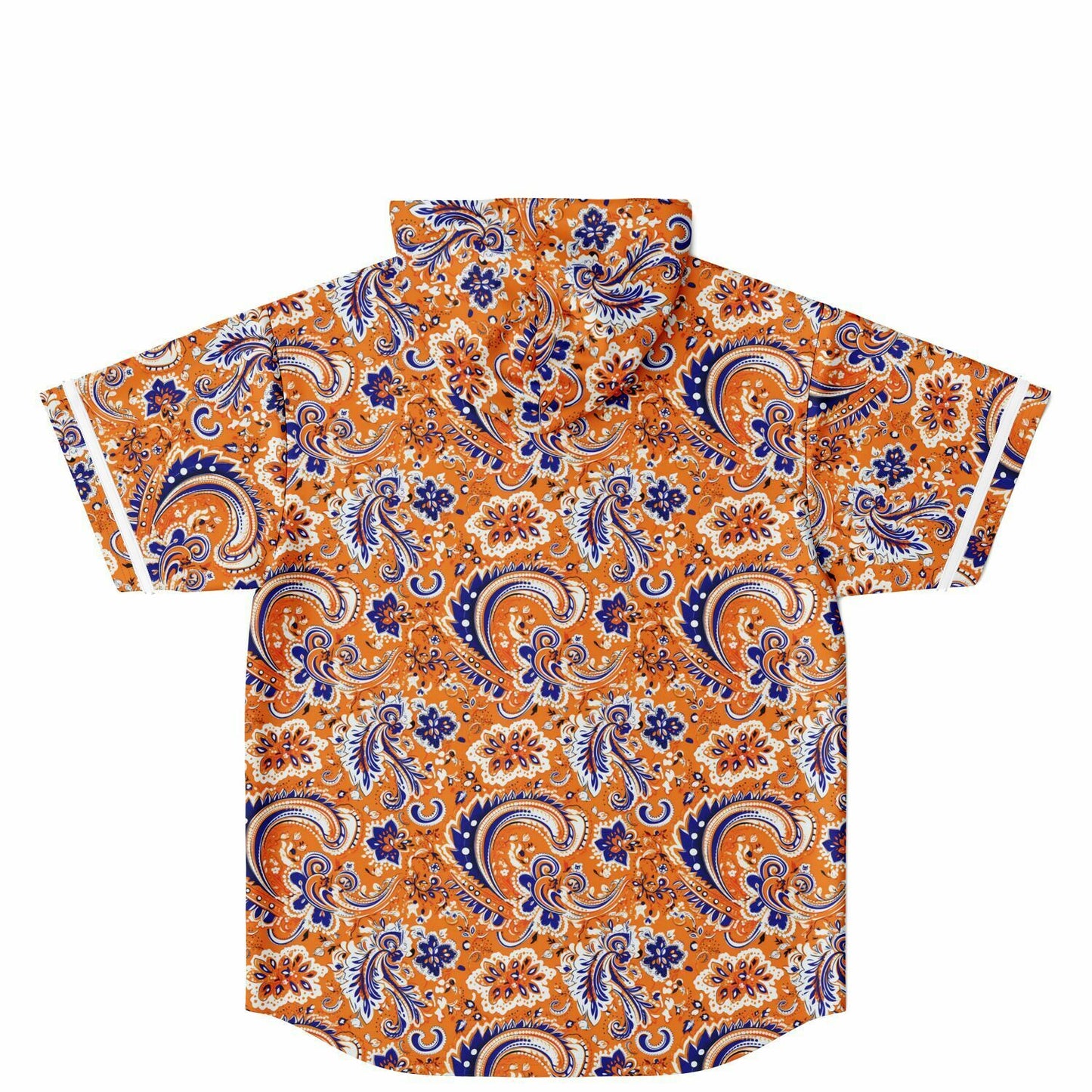 Hooded Orange and Blue Bandana Baseball Jersey