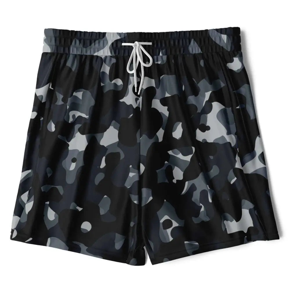 Black and Grey Camo 2-in-1 Shorts - Men’s 2-in-1 Shorts -