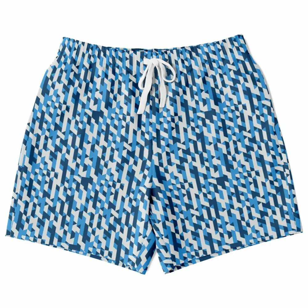blue and white Fashion Shorts - Fashion Shorts - AOP