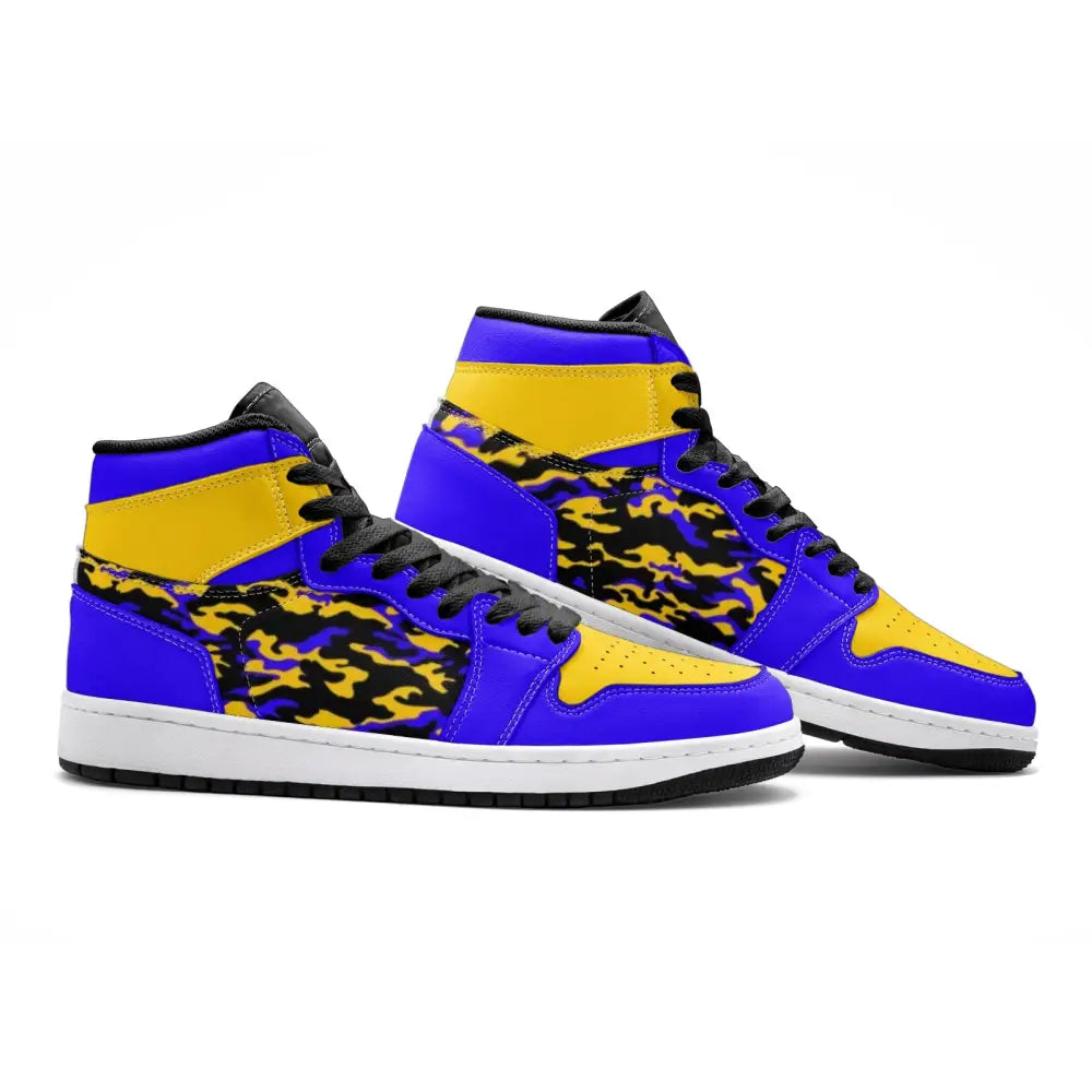 Blue and Yellow Camo TR Sneakers - Shoes