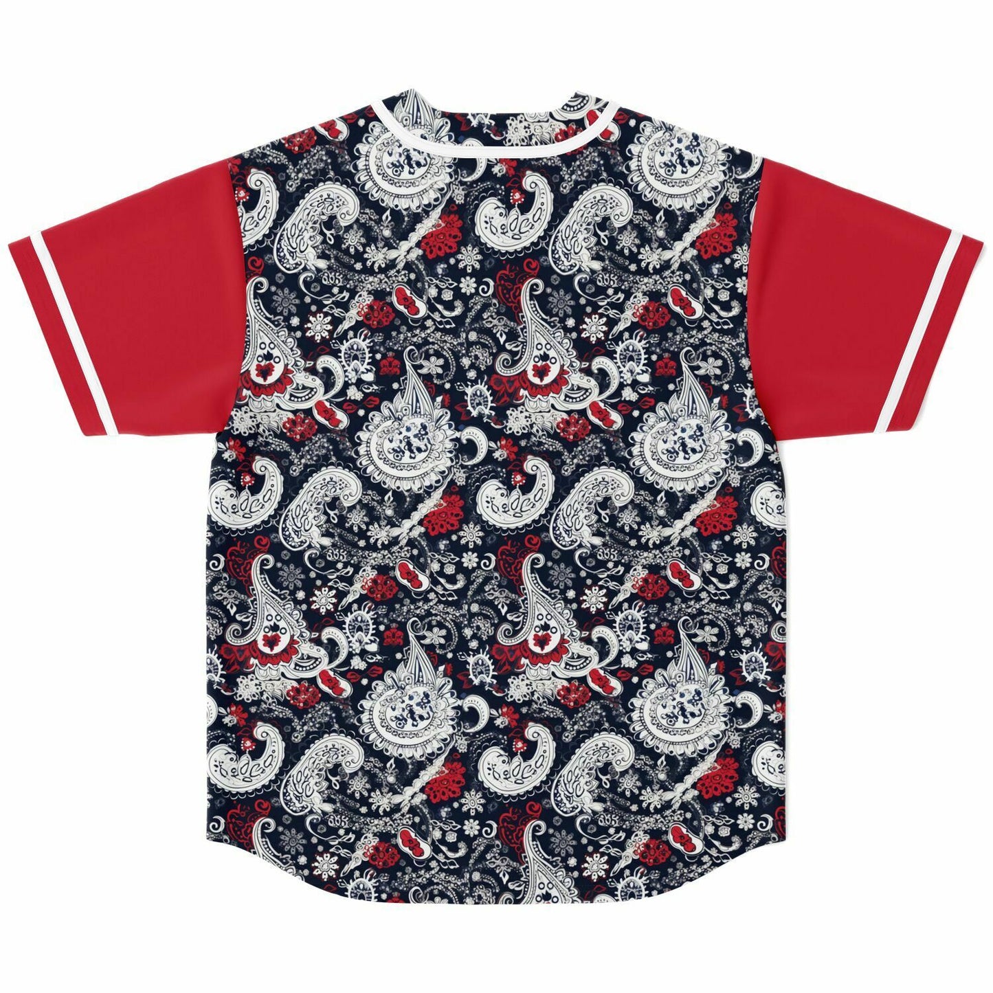 Red, Blue and White Bandana Baseball Jersey