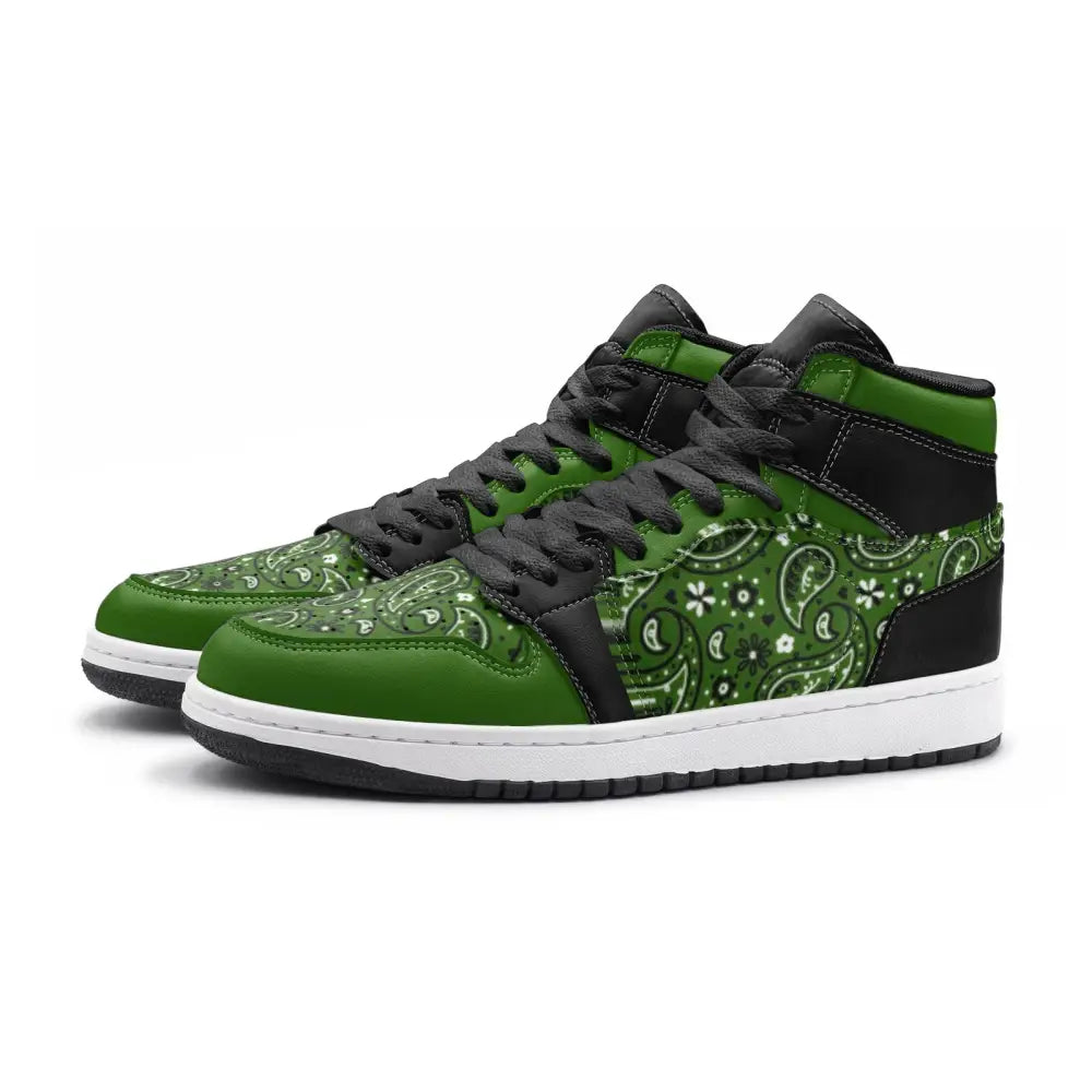 Dark Green Paisley Bandana TR Sneakers - Shoes
