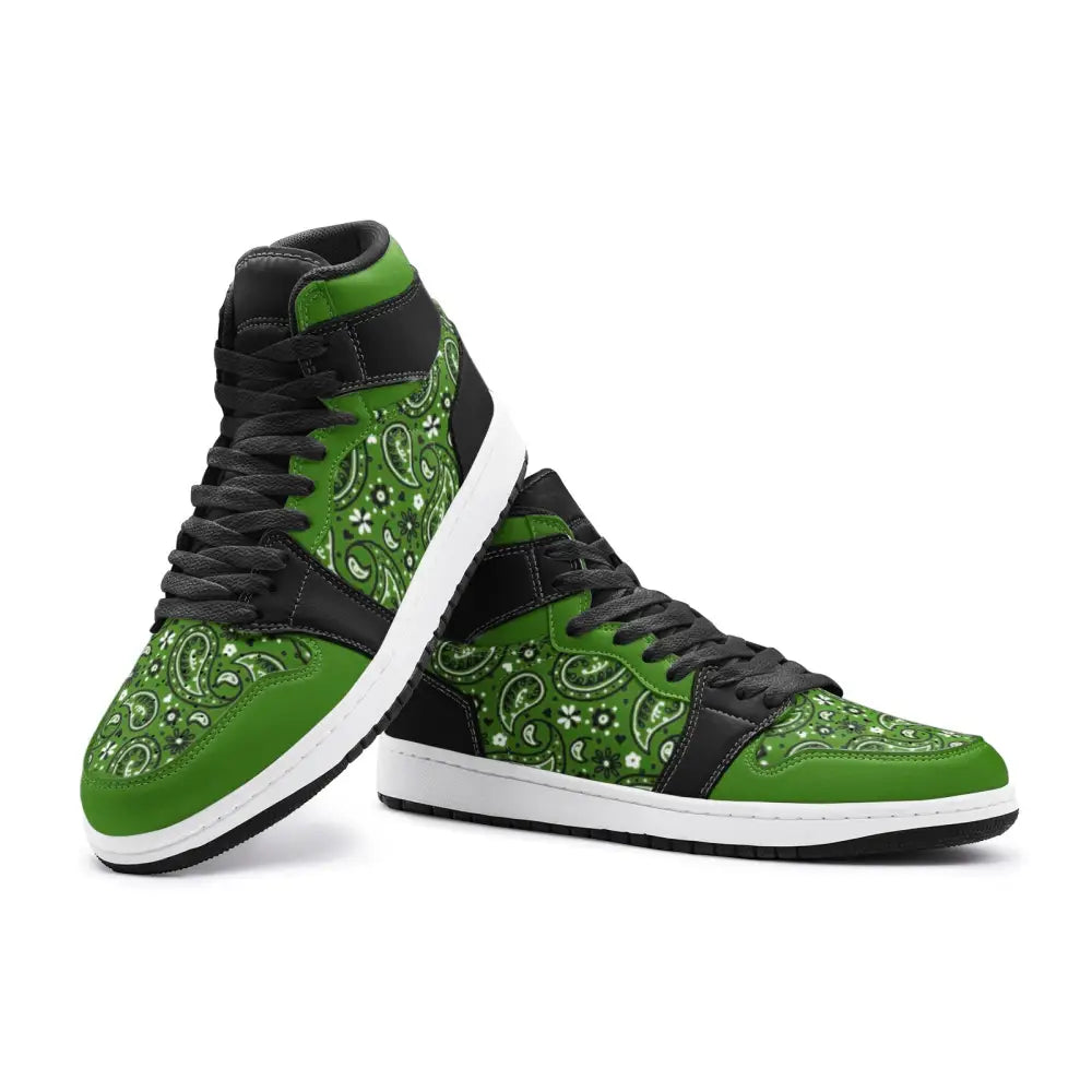 Dark Green Paisley Bandana TR Sneakers - Shoes