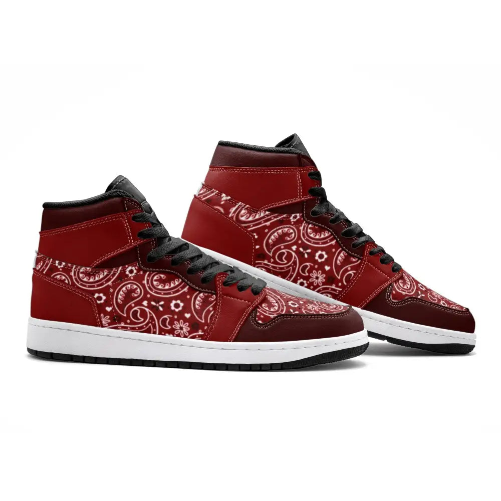 Dark Red Paisley Bandana TR Sneakers - Shoes