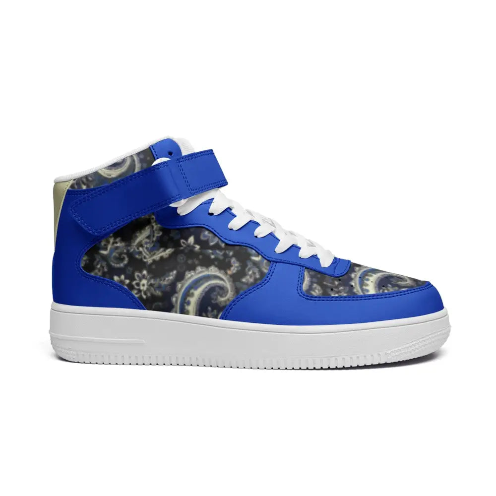 Double Blue Bandana High Top Sneakers - Shoes