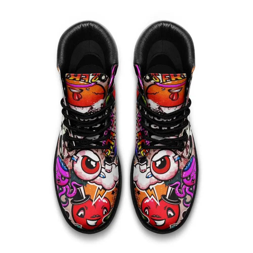 Graffiti Nubuck Vegan Leather TB Boots - Shoes