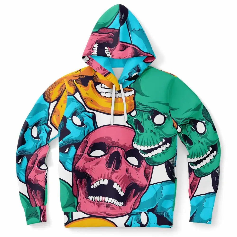 Happy Skulls Fashion Pullover Hoodie - Fashion Hoodie - AOP