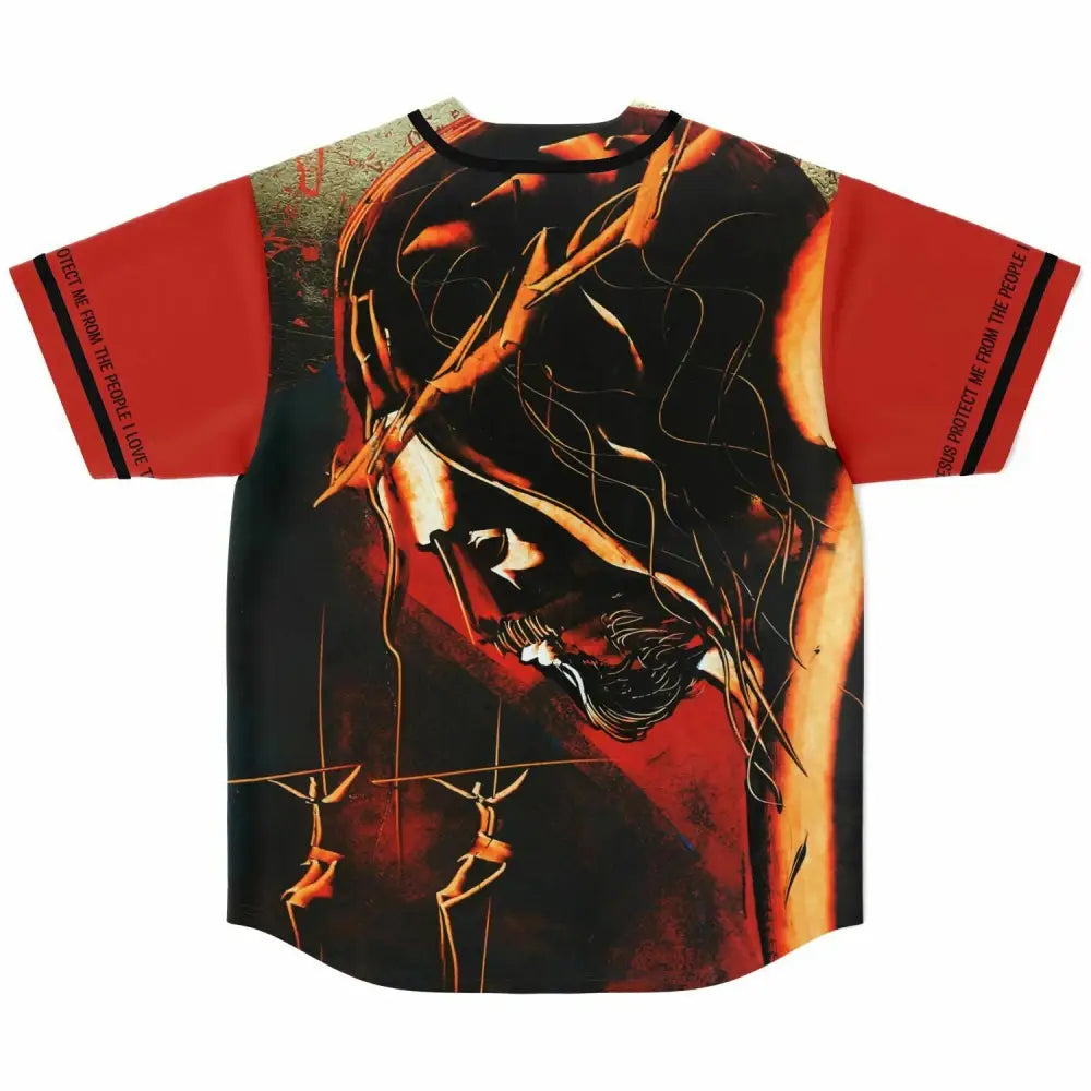 Jesus Protect Me Baseball Jersey - Baseball Jersey - AOP