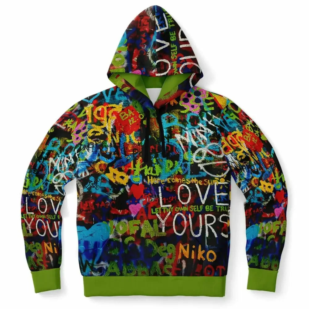 Love Yourself Graffiti Hoodie - Fashion Hoodie - AOP