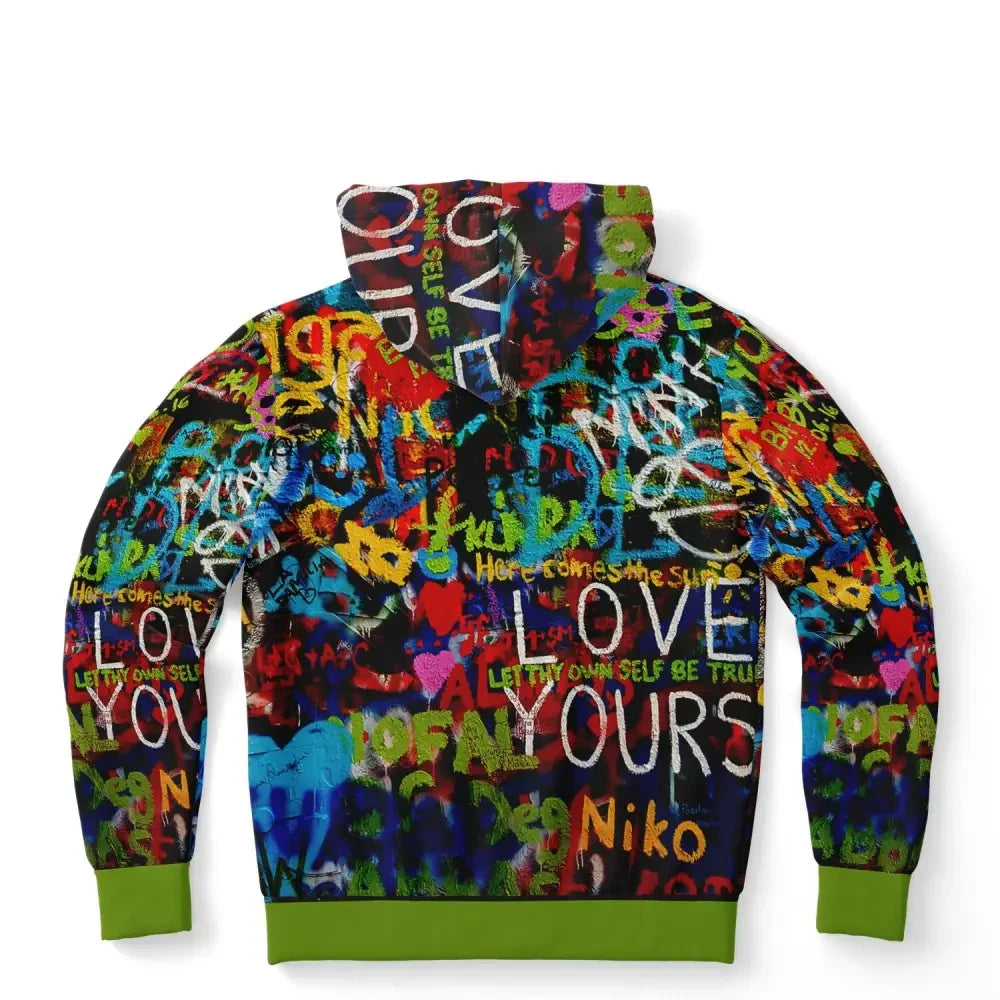 Love Yourself Graffiti Hoodie - XS - Fashion Hoodie - AOP