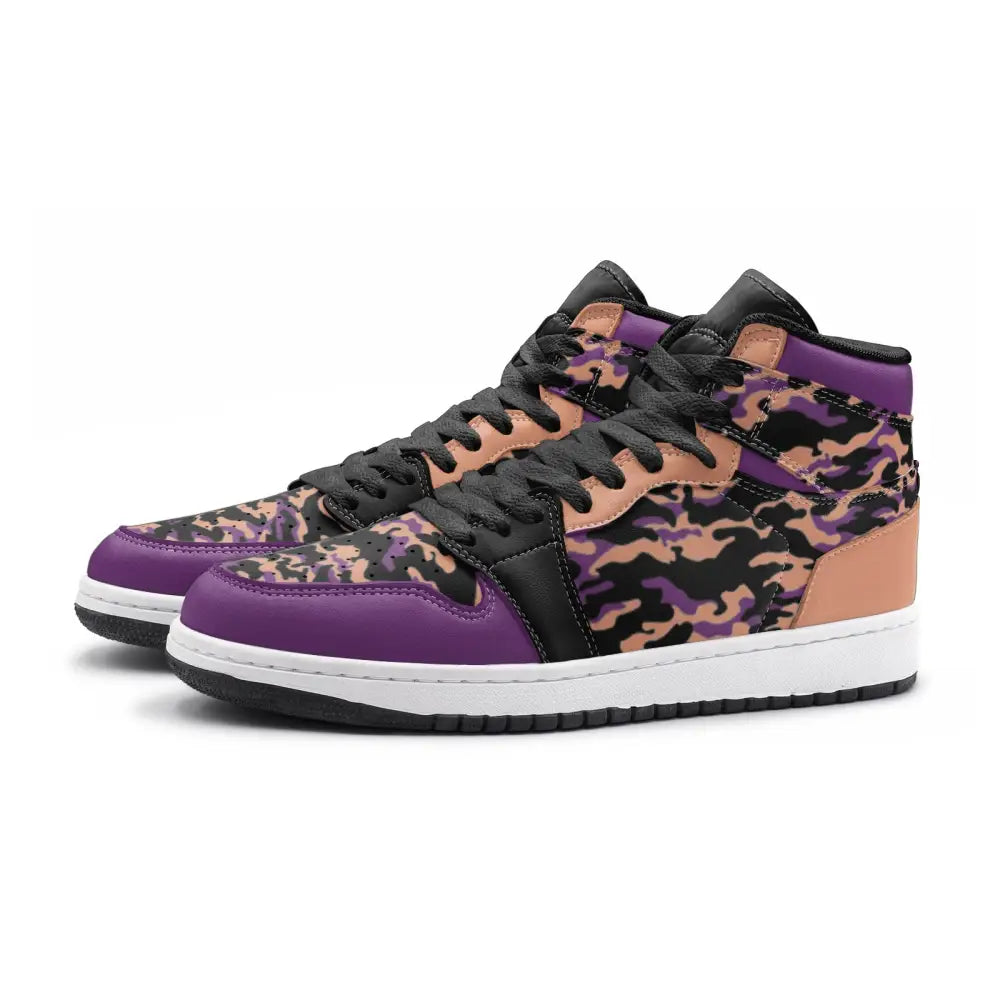 Purple and Cream Camo TR Sneakers - Shoes