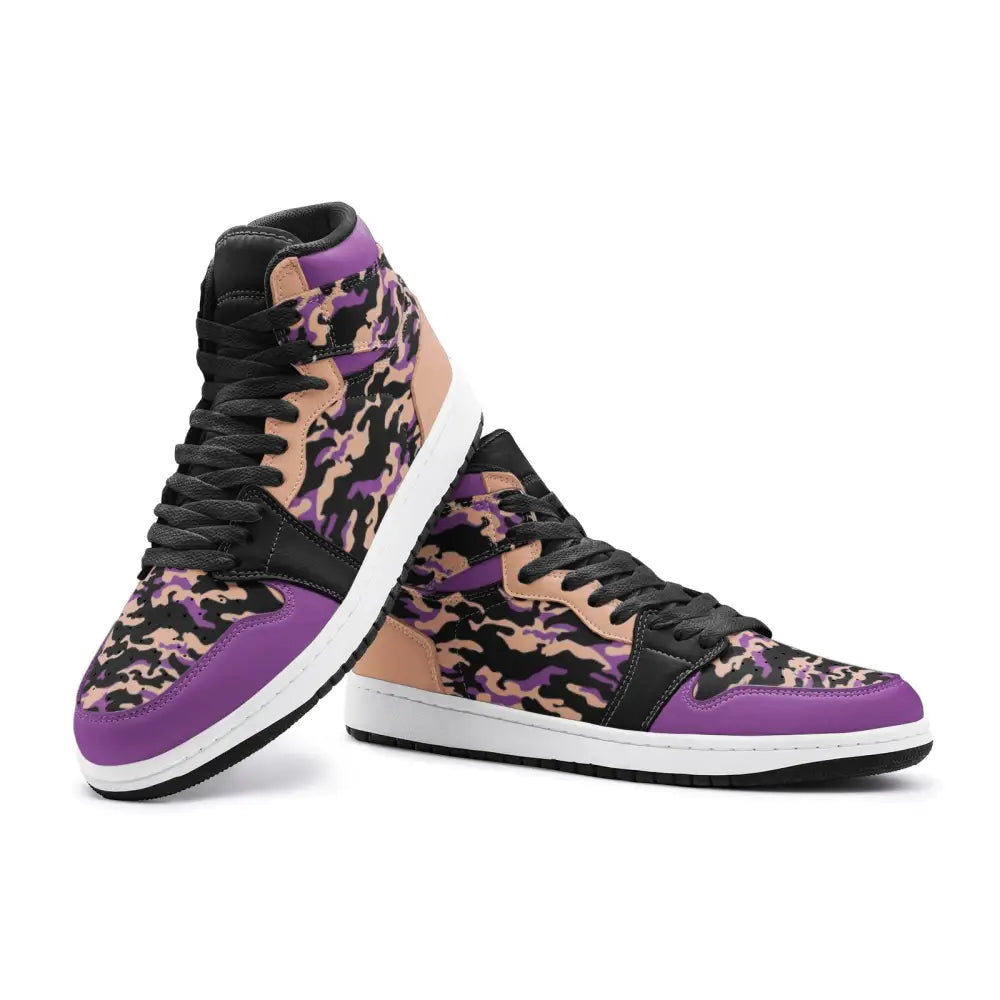 Purple and Cream Camo TR Sneakers - Shoes