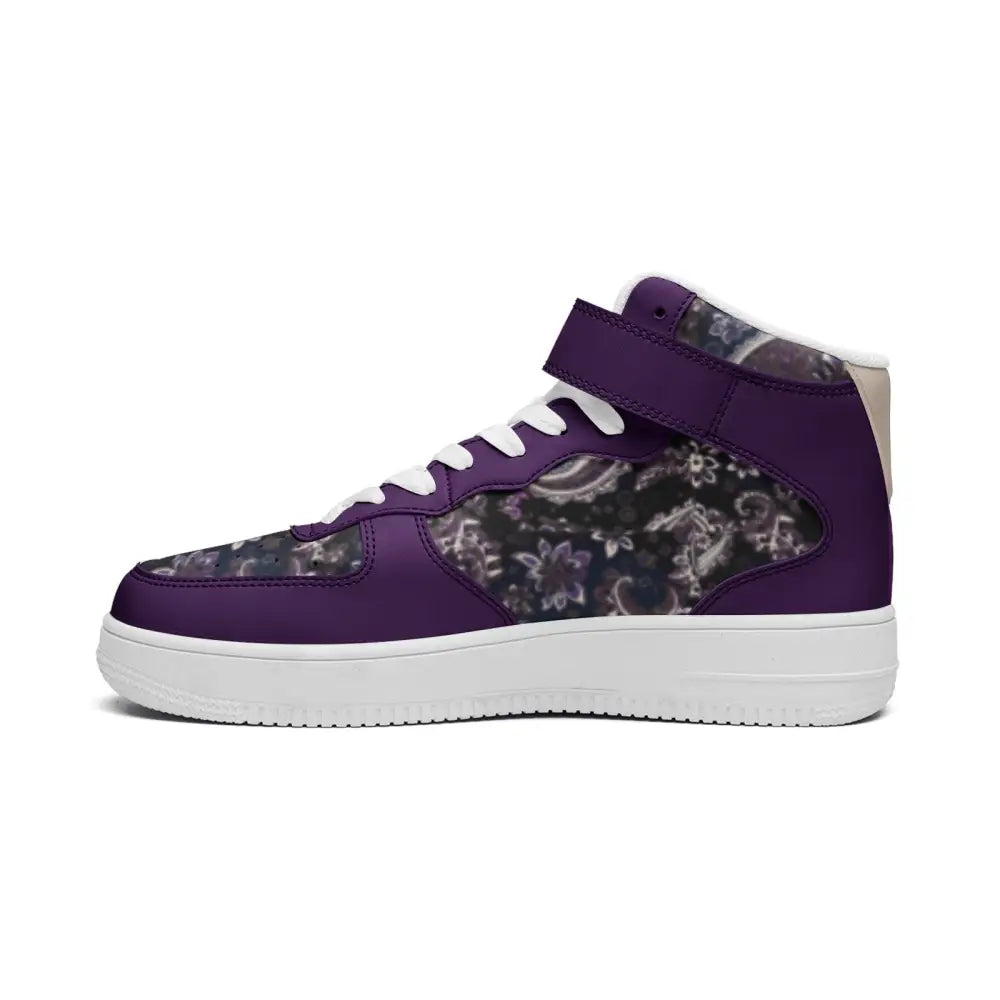 Purple Paisley Bandana High Top Sneakers - Shoes
