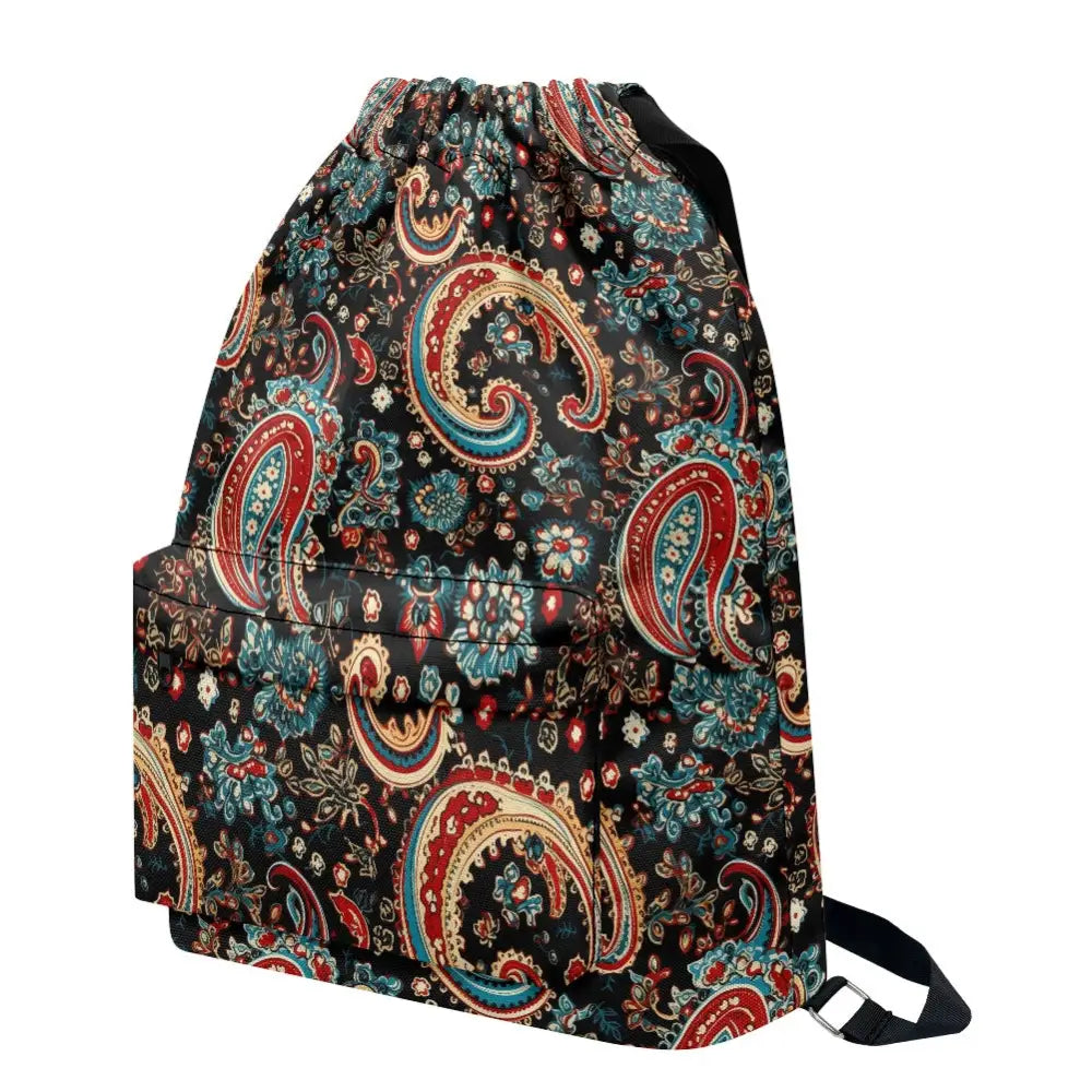 Red and Black Drawstring Backpack - ONESIZE