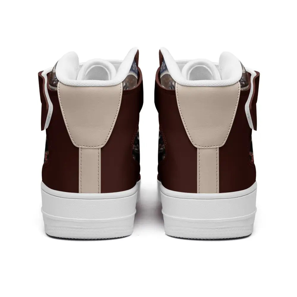 Reddish Brown Paisley Bandana High Top Sneakers - Shoes
