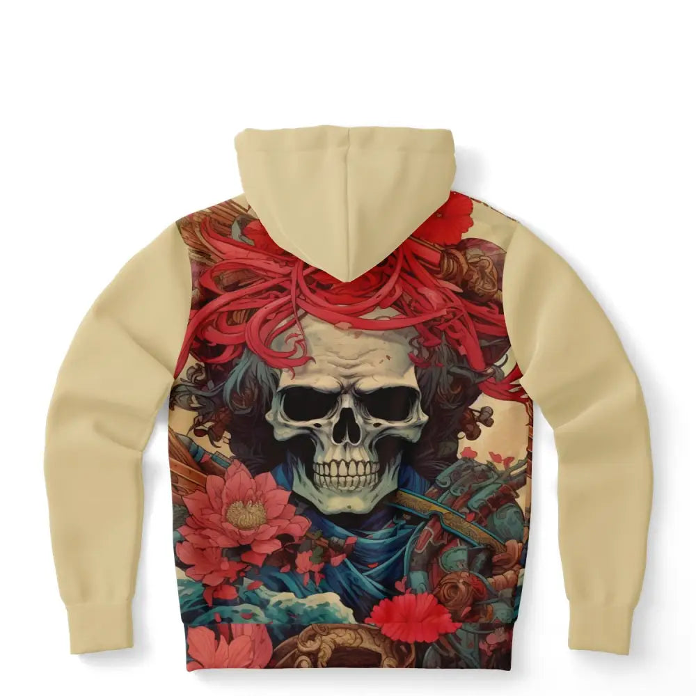 Skull and Flowers Fashion Hoodie - Fashion Hoodie - AOP