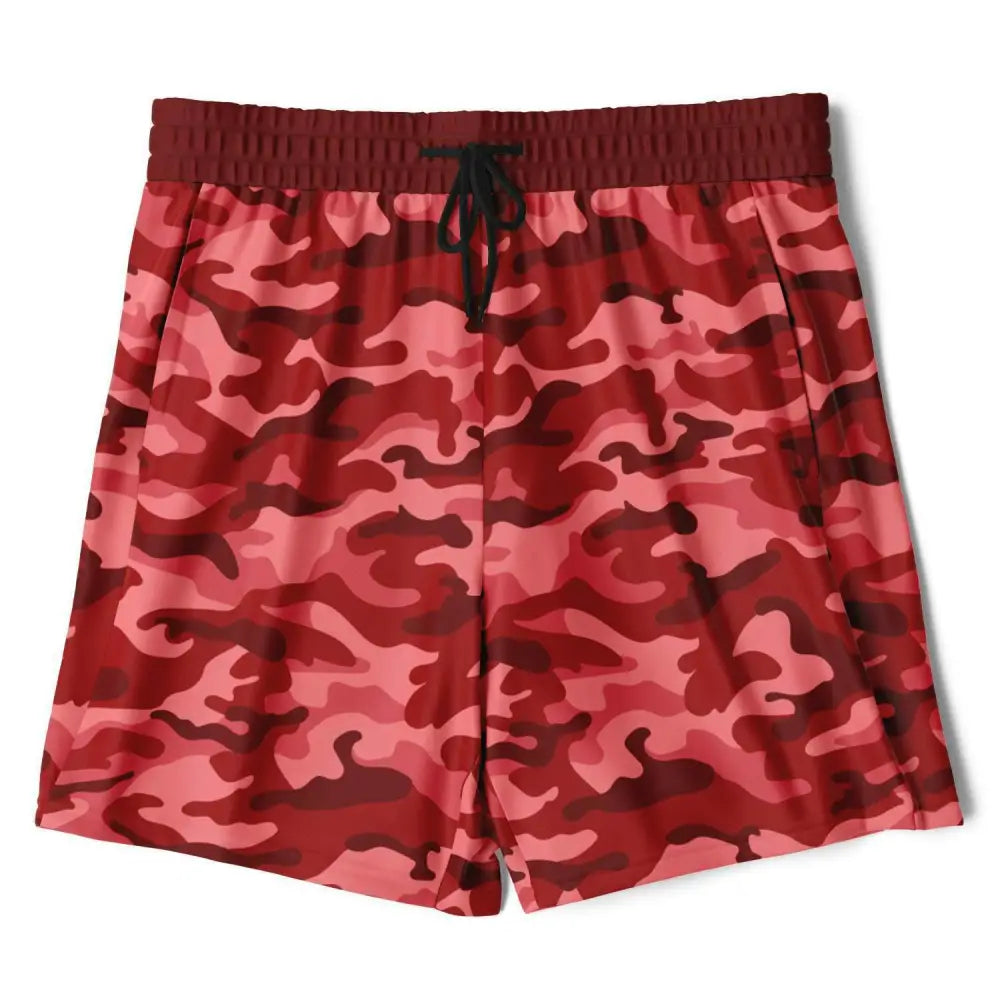 2 in 1 Red Camo Shorts - Men’s 2-in-1 Shorts - AOP