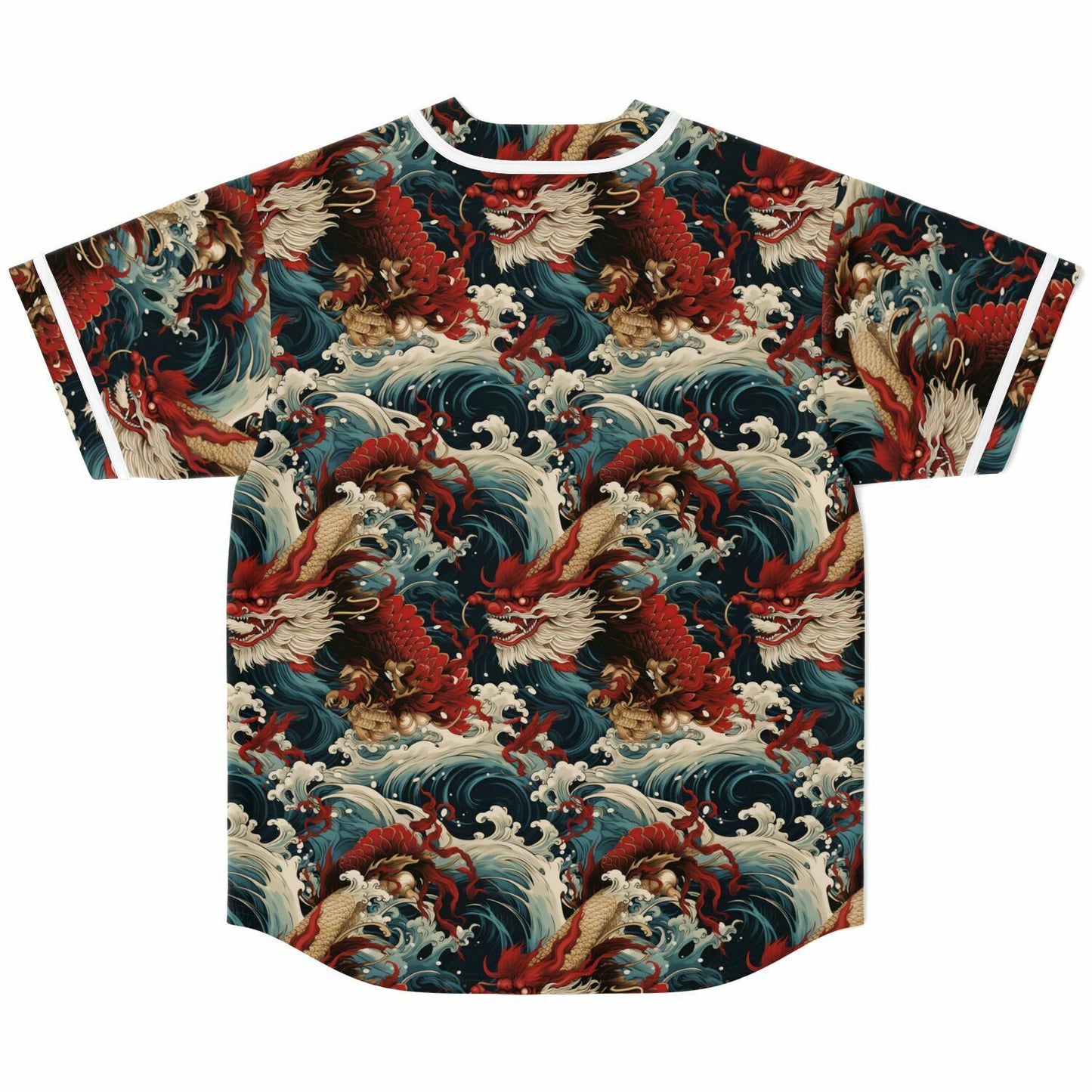 Red Dragons and Blue Waters Baseball Jersey