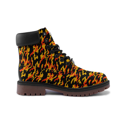 Yellow and Orange Camo Premium Vegan Leather Chukka Boots