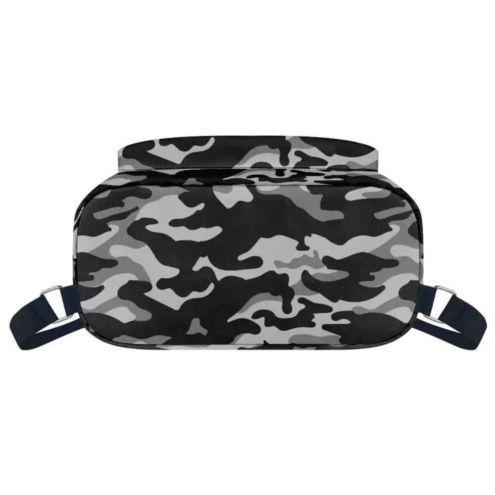 Black and Gray Camo Drawstring Backpack - ONESIZE