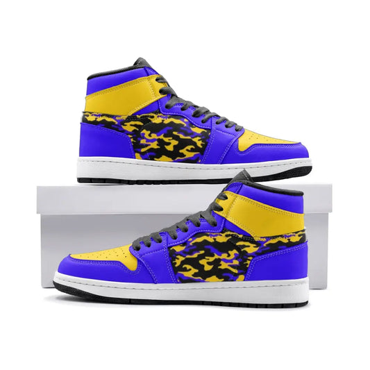 Blue and Yellow Camo TR Sneakers - 3 Men - Shoes