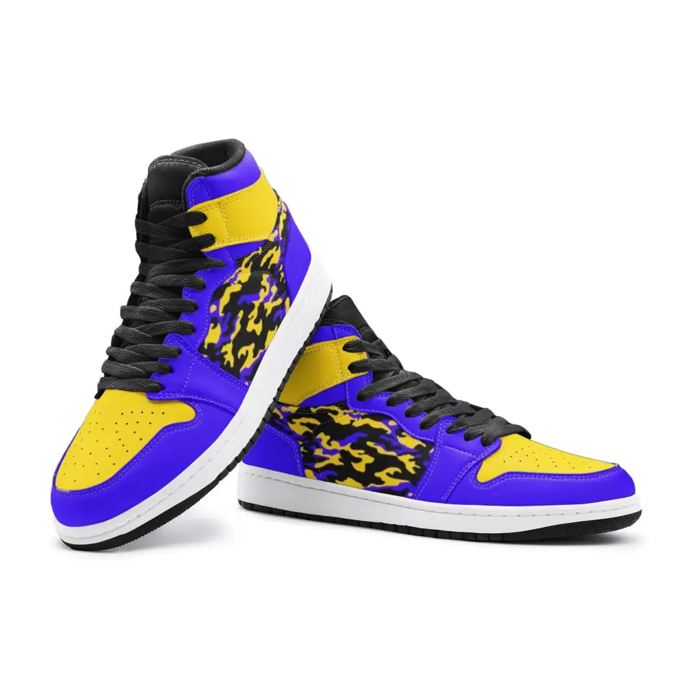 Blue and Yellow Camo TR Sneakers - Shoes
