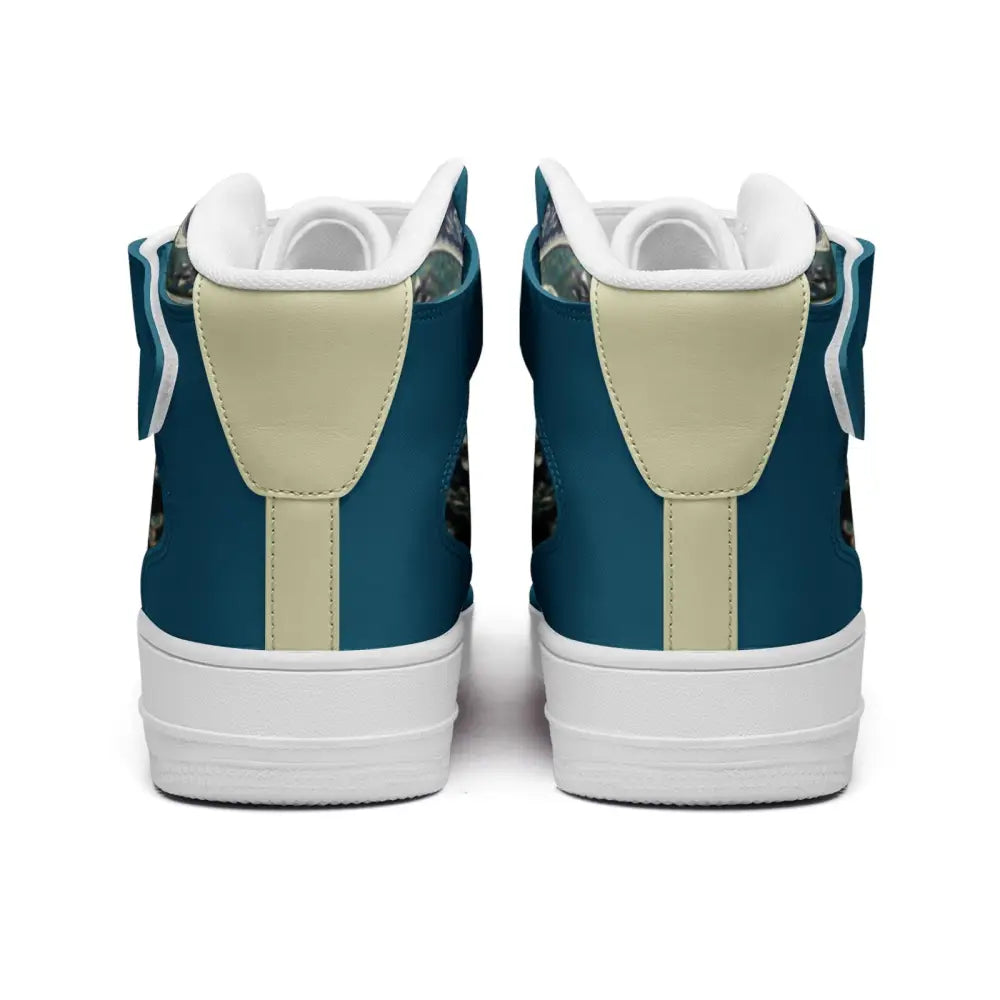Bluish Green Paisley Bandana High Top Sneakers - Shoes