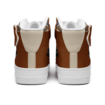 Burnt Orange High Top Sneakers - Shoes