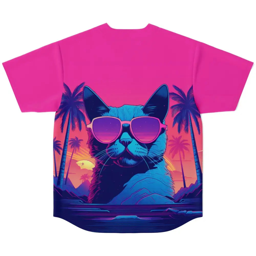 Cat with Sunglasses Baseball Jersey - Baseball Jersey - AOP