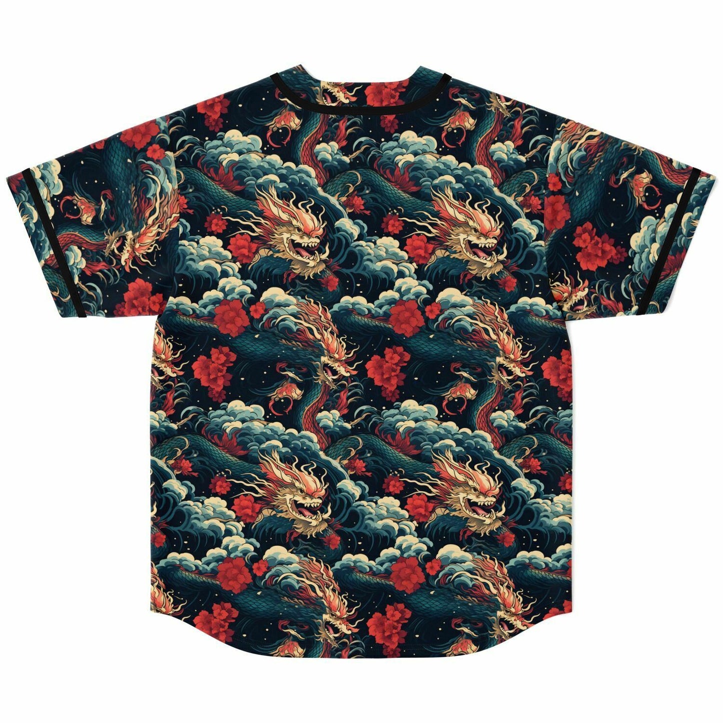 Dragons and Flowers Baseball Jersey