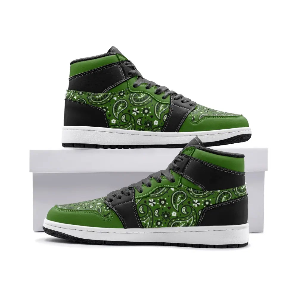 Dark Green Paisley Bandana TR Sneakers - 3 Men - Shoes