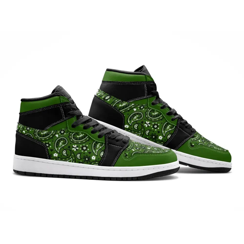 Dark Green Paisley Bandana TR Sneakers - Shoes