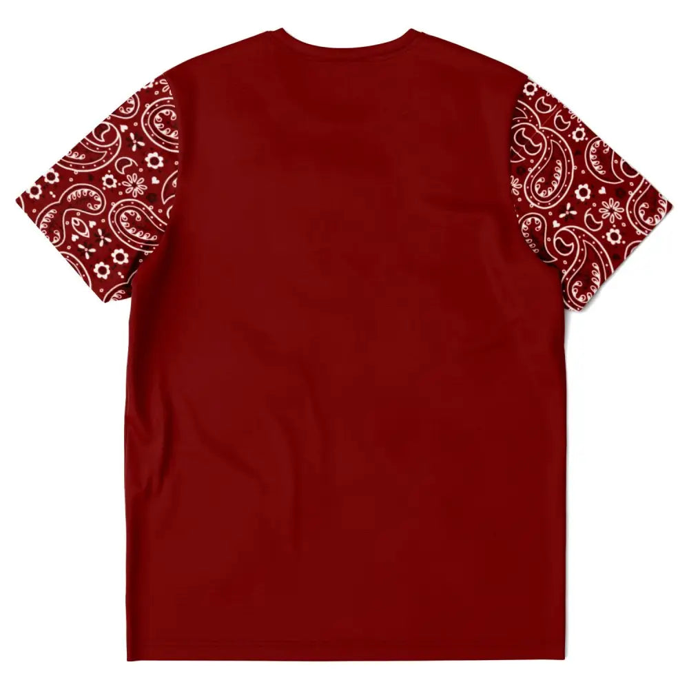 Dark Red Paisley Bandana T-shirt - T-shirt