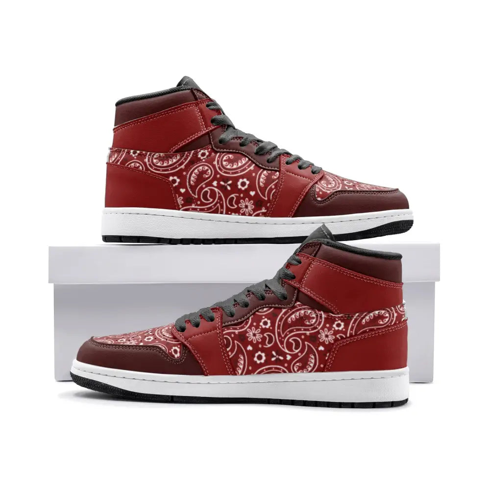 Dark Red Paisley Bandana TR Sneakers - 3 Men - Shoes
