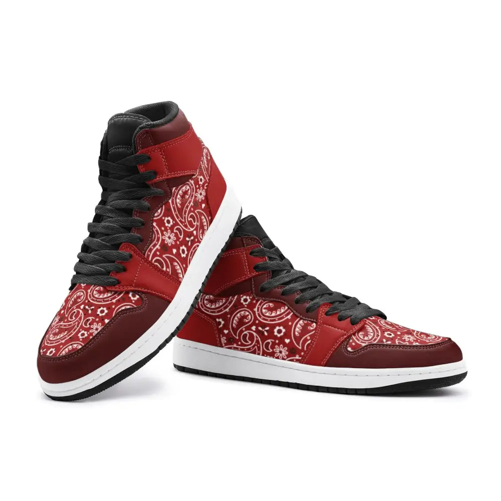 Dark Red Paisley Bandana TR Sneakers - Shoes