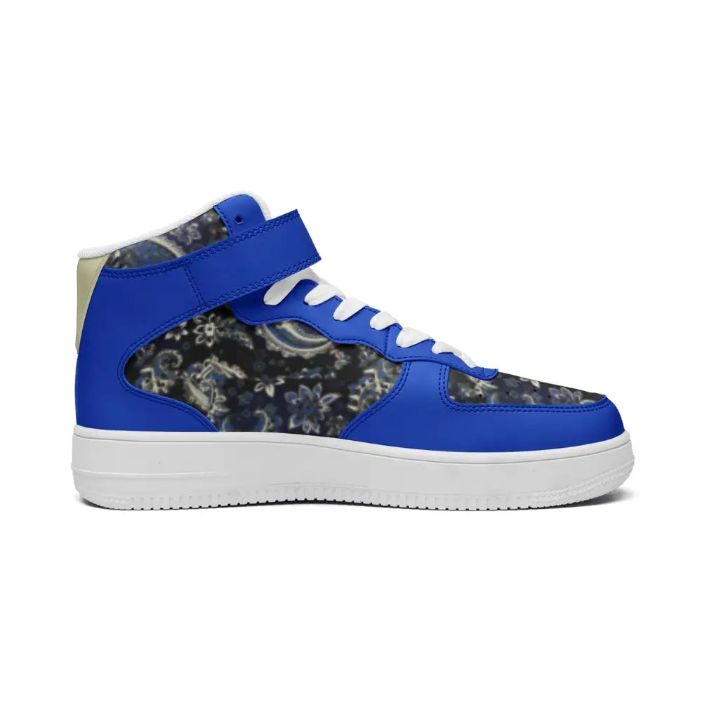 Double Blue Bandana High Top Sneakers - Shoes