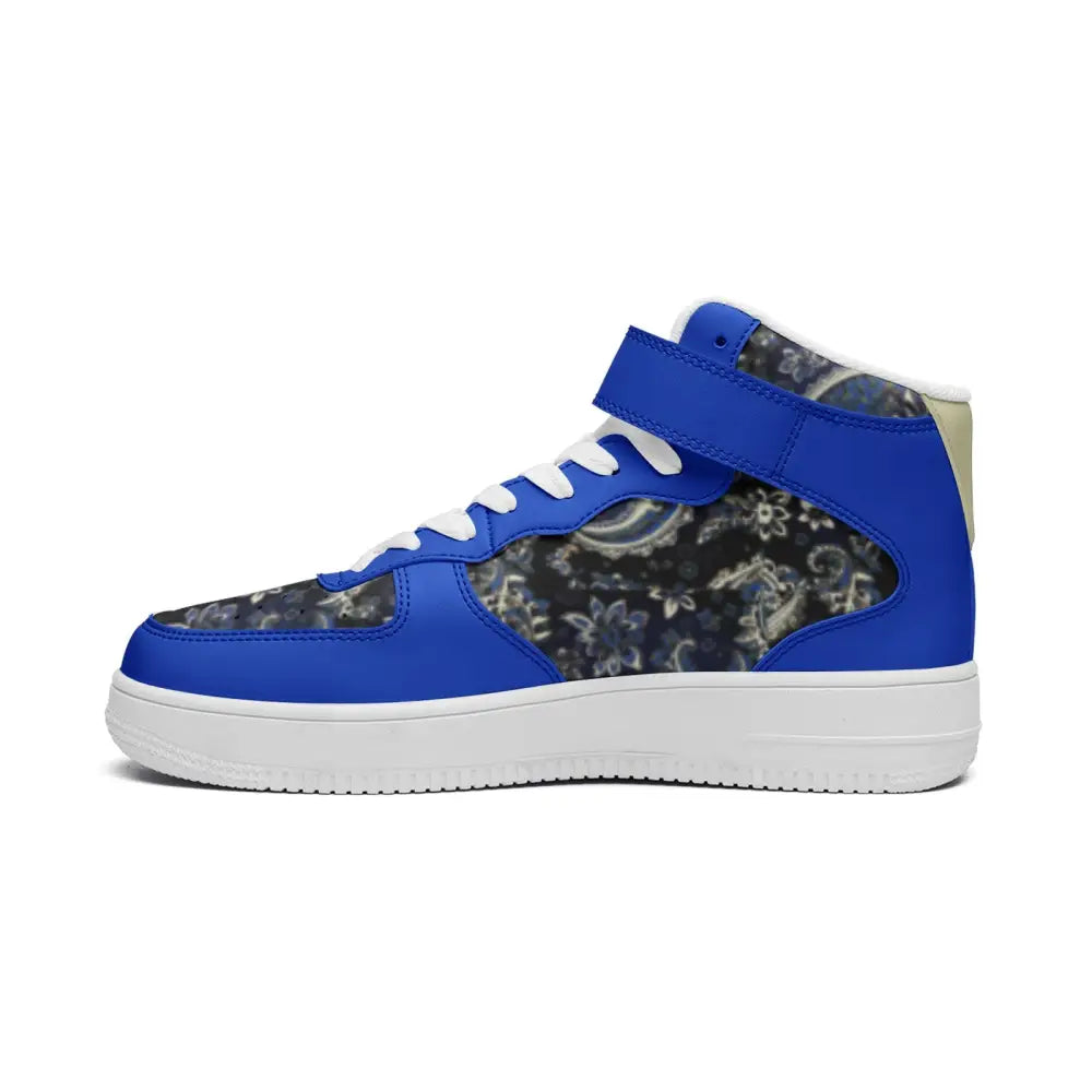 Double Blue Bandana High Top Sneakers - Shoes