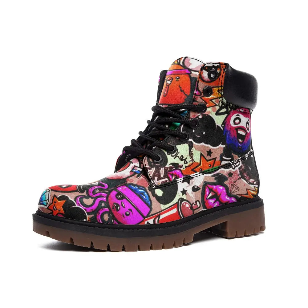 Graffiti Nubuck Vegan Leather TB Boots - 3 Men - Shoes