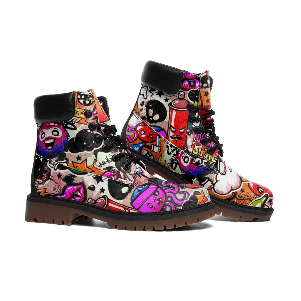 Graffiti Nubuck Vegan Leather TB Boots - Shoes